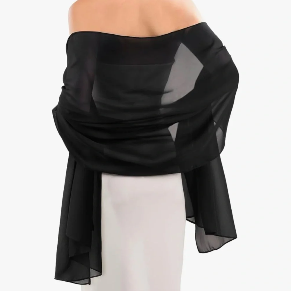 Chic Sheer Black Wrap - Picture 9 of 12